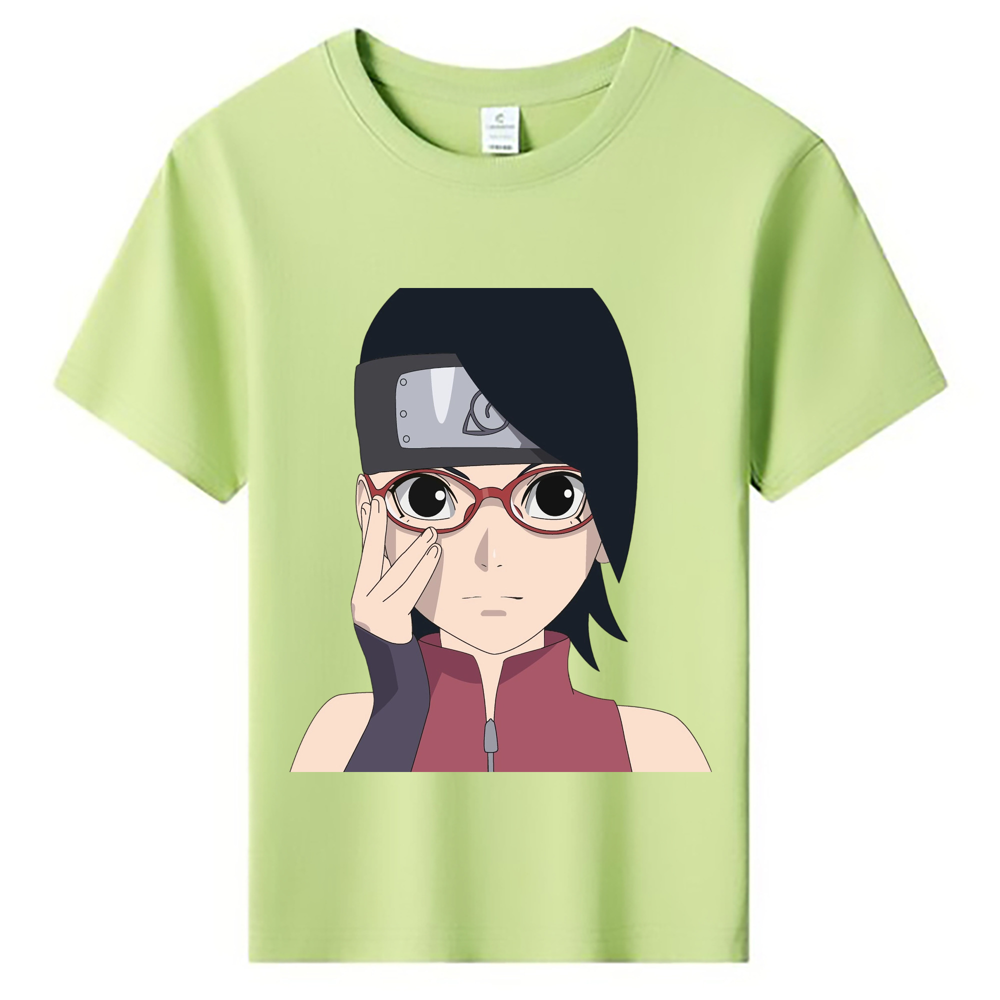 （画像用） NARUTO -ナルト- うちは サラダ Uchiha Sarada 綿100％キッズTシャツ（フロントプリント）